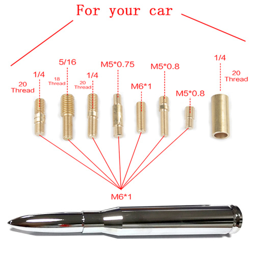 Universal automotive retrofit vehicle bullet antenna