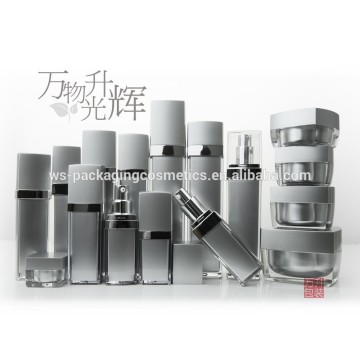 Plastic Empty Container Cosmetics Acrylic Square Jar Bottle