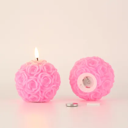 flame Wedding Rose red Rose ball candle