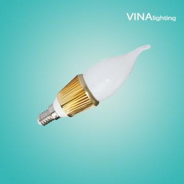 3W LED candle bulbs,E14,SMD2835,110/220V,Aluminum,gold finish