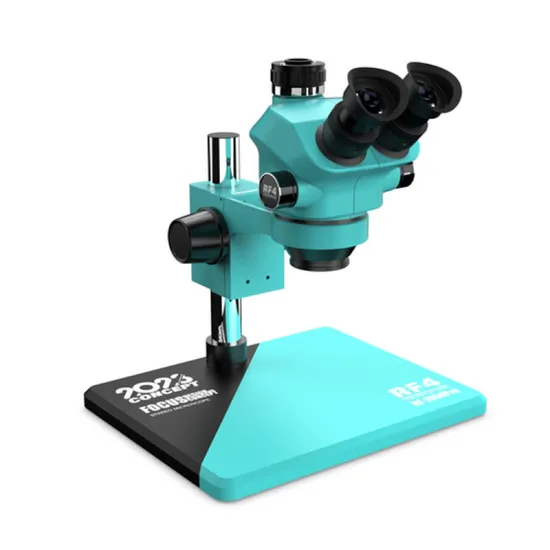RF4 RF-7050Pro 7-50X Triocular Synchronous Microscope with 6 Gear Locking Zoom Magnification Knob for Mobile Phones and Electronic Component Inspection