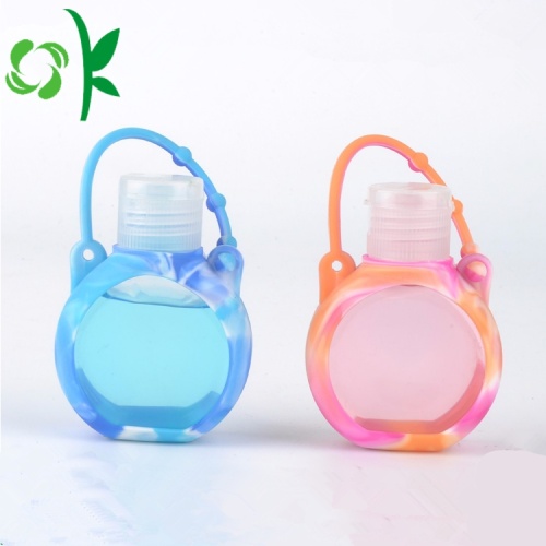 ซิลิโคนกระเป๋ามือของเหลวขวด Sanitizer Cover Holder