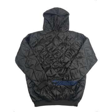 Black Water-Resistant Polyamide Pullover Hoodie US Size Solid Color Woobie Hoodie