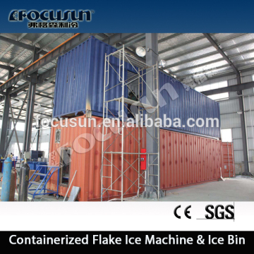 Containerized flake ice machine/ rake type automatic ice storage