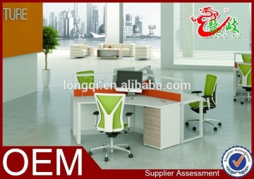 modern small office interior partition 3 person workstation design M1575
