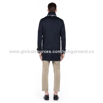 Men's Black Trench Coat