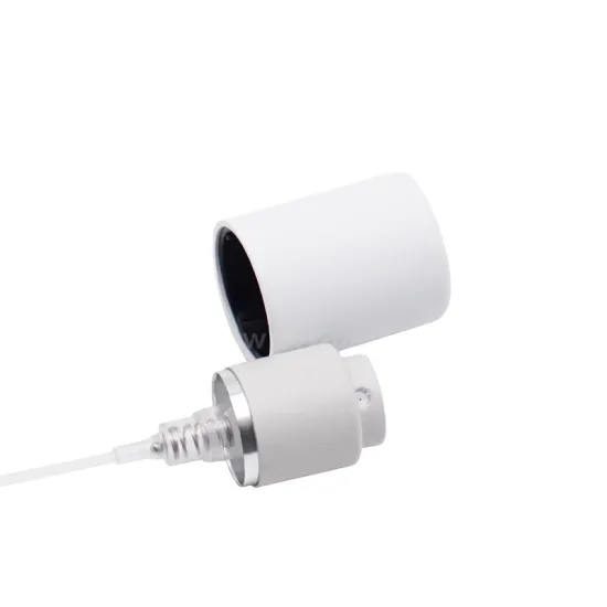 White Cylinder Aluminum Perfume Cap With Spray Pump