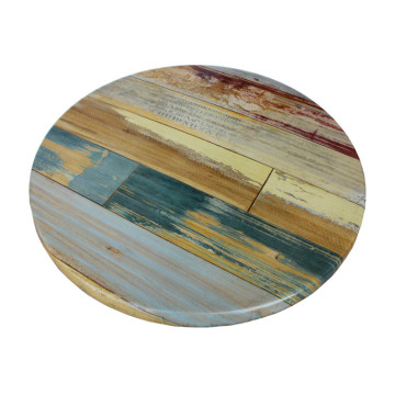 Reclaimed Wood Grain Outdoor Round Resin Table Top