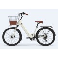 Bicicleta eléctrica blanca de 24 pulgadas