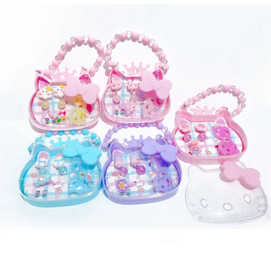 Promotional Gift Set: Cute Kitty Themed Jewelry, Glasses, Handbag & Earrings in Pink