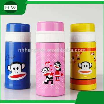 cartoon monkey stainless steel vacuum tube sealed sport travel drinking water bottle mug cup