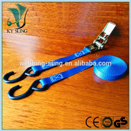 1inch polyester belt ratchet strap with S hook