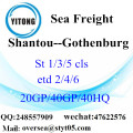 Shantou port sea freight shipping to Gothenburg