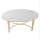 Ellipsoid Marble Top Stainless Steel Coffee Table