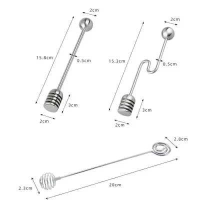 Stainless Steel Honey Dipper Stick