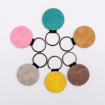 Wholesale Colorful PU Leather Keychain for Heat Transfer Printing