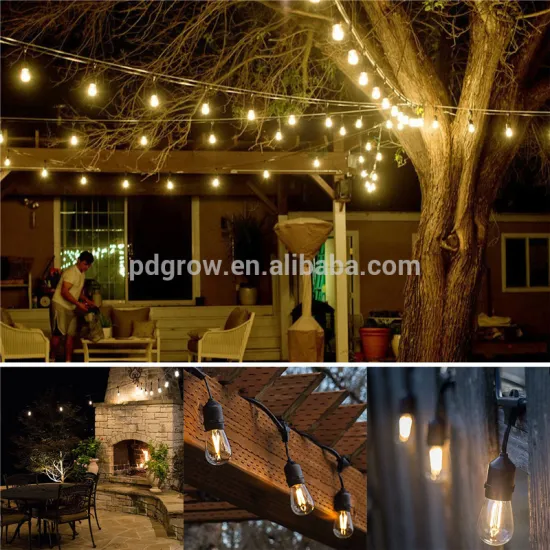Commercial Grade Outdoor Waterproof Black Wire S14 LED Bulb String Light