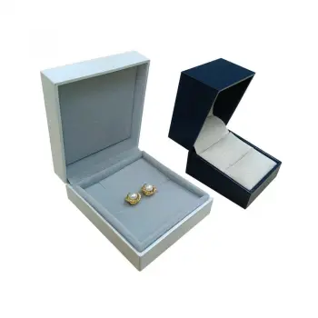 Custom printing logo white texture jewelry ring box