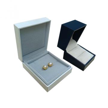 Custom printing logo white texture jewelry ring box