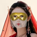 ماسک دور چشم ونیزی منگوله ای طلایی