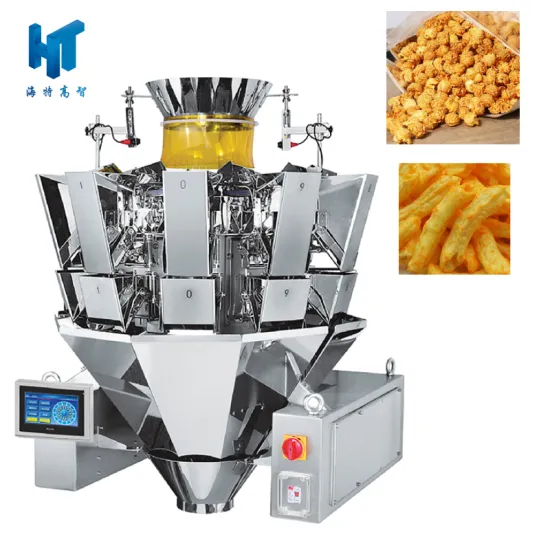Multihead weigher-puffed food packing