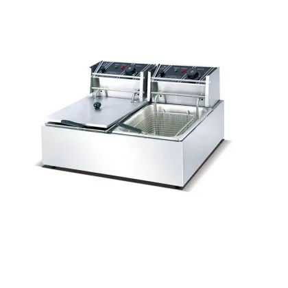Guangzhou Stainless Steel Double Basket Electric Deep Fryer for Sale