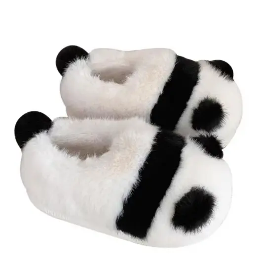 Giant Panda Slippers Black and White
