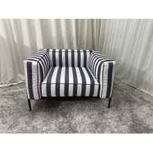 Vintage Style Furniture Striped Outdoor Armrest Lounge Chair