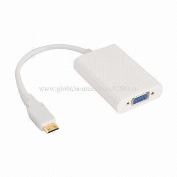 HDMI to VGA Converter, D Type, with 3.5mm Audio and Micro USB Socket for Power