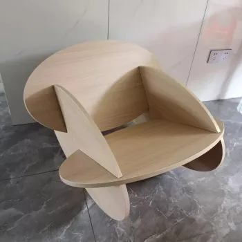 Modern Wabi-Sabi Style Solid Wood Rocking Chair for Residential and Hotel Interiors