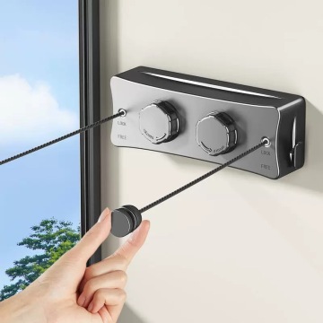 Stainless Steel Wall-Mounted Retractable Double Rope Clothesline