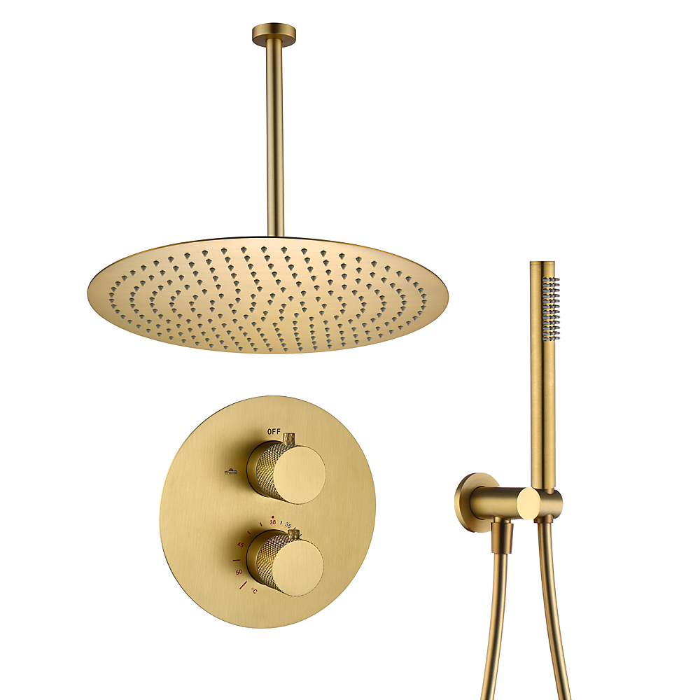 Brushed Gold 2 Way Bath Concealed Shower