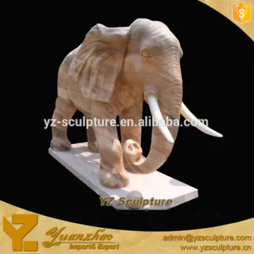 outdoor decoration life size natural marble standing elephant statue