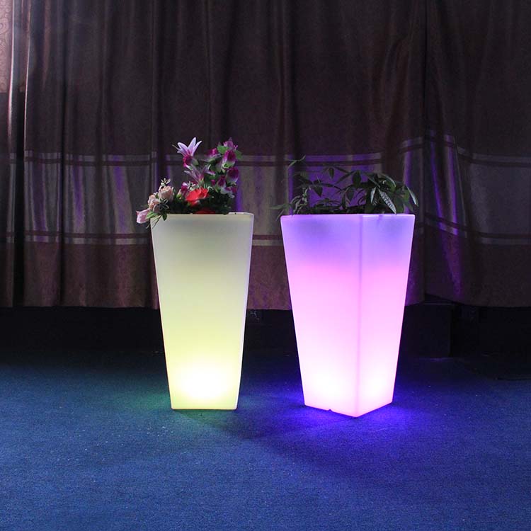 Outdoor Decoration Garden Light Up Led Flower Pots