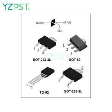 BT131 TO-92 triac with low holding and latching current