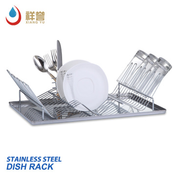 Chrome Expandable Dish Drying Rack Dish Rak Rak Pengeringan Rak dengan Pemegang Peralatan untuk Tenggelam Dapur ke Dapur