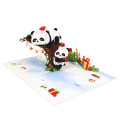 Biglietto pop-up con panda natalizio 3D