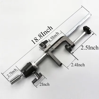 Black Clamp Stainless Steel Wig Head Stand for Professional Training