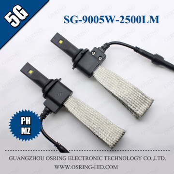 5G All in one car led headlight 9005 led headlight super bright 12V fanless 2500LM 20W
