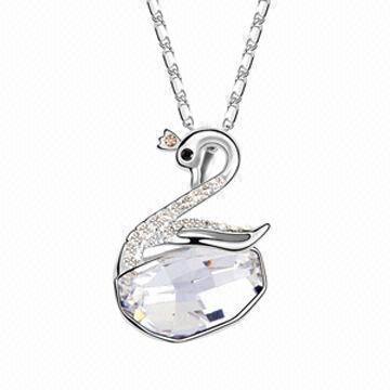Swarovski crystal necklace, mixed colors, good-quality