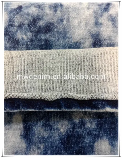 Indigo Yarn Dye French Terry Knit Denim Cotton Farbic