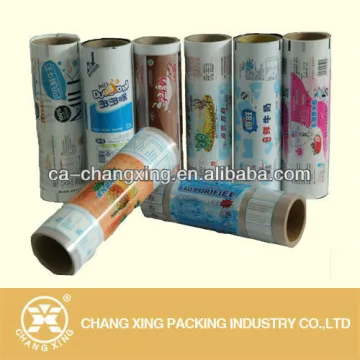 Custom laminated printed packaging plastic film for water pouch/ drinking water milk sachet packaging film in roll