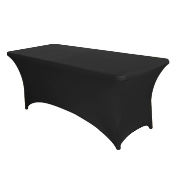 Black and White Elastic Table Cover for 4FT to 6FT Rectangular Outdoor Wedding Event Tables