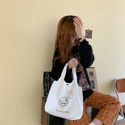 Custom Reusable Small Fashion Cute Canvas Shoulder Bag