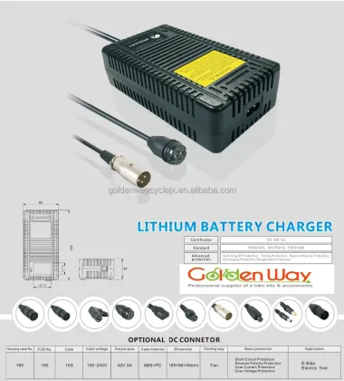 High Power Smart Lithium Battery Charger 36V 3A for Electric Bikes