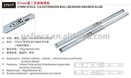 light duty ball bearing drawer rail 2701T