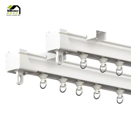 Aluminum Alloy Curtain Track, Thickened Heavy-duty Silent Pulley Curtain Rod and Slide Rail Accessories