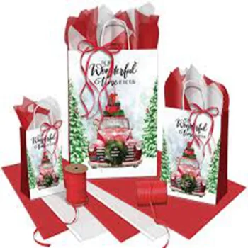 Festival Printing Christmas Paper Boxes Baking Bread Bags