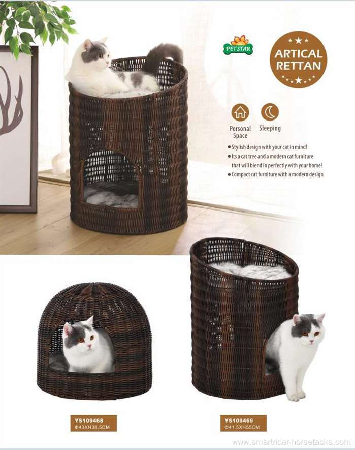 Sleeping Kennel House Summer Breathable Rattan Pet Bed