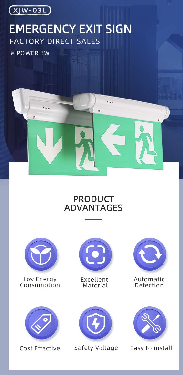Hot Selling Rechargeable Led Emergency Exit Light With 3 Hour Battery ...